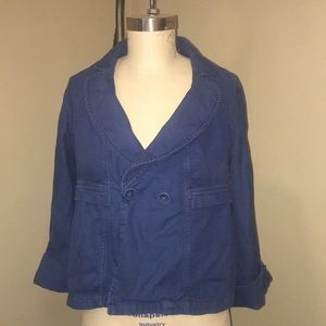 Blue Button Front Jacket
